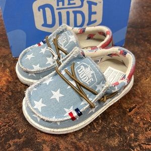 Hey Dude Kids Shoes in Blue and White